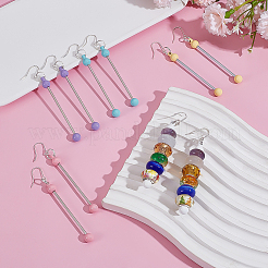 5 пара двухцветных пластиковых сережек-подвесок&nbsp;EJEW-PH0002-11