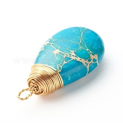 Кулоны из крашеного натурального регалита / императорской яшмы / морской яшмы&nbsp;PALLOY-JF00881