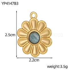 Подвески из нержавеющей стали 304 и натуральных драгоценных камней.&nbsp;STAS-OY012-27G