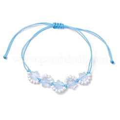 Браслеты из плетеного бисера и стеклянных бусин&nbsp;BJEW-MZ00315