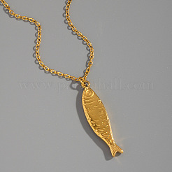 Европейские ожерелья с подвесками в виде океанических рыб из нержавеющей стали 304 для женщин&nbsp;JS5120