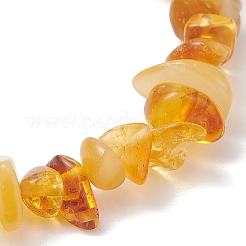 Эластичные браслеты из натуральных янтарных бусин для женщин&nbsp;BJEW-JB13337
