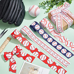 20 ярд 4-х стилей полиэстеровая репсовая лента с бейсбольным принтом&nbsp;OCOR-PH0004-08