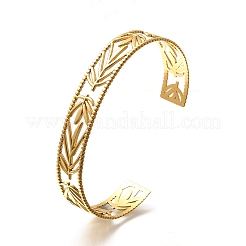 Браслеты-манжеты из нержавеющей стали 304 для женщин&nbsp;BJEW-Z083-02G-03