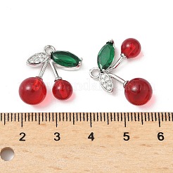 Подвески из латуни и стекла с микропаве из кубических цирконий&nbsp;KK-S532-08P