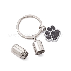 Брелки для хранения пепла в виде урны с отпечатком лапы из нержавеющей стали 304&nbsp;KEYC-JKC01445