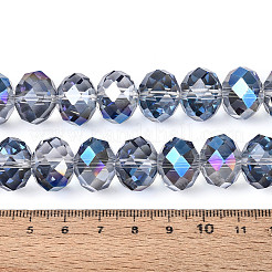 Прозрачные стеклянные бусины-рондели&nbsp;EGLA-T029-14mm-13T-01