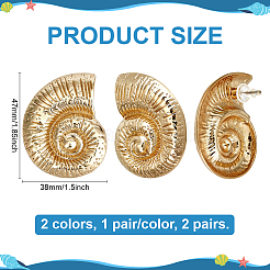 2 пара сережек-гвоздиков из цинкового сплава двух цветов&nbsp;EJEW-PH0002-05