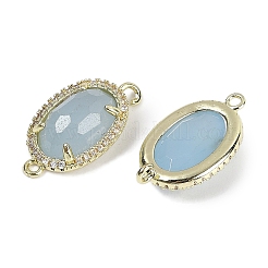 Окрашенный натуральный белый нефрит овальные граненые звенья&nbsp;G-B126-07G-01