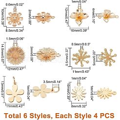 24шт 6 стильные латунные подвески&nbsp;KK-FH0003-86