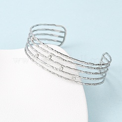 Многорядные браслеты-манжеты из нержавеющей стали 304 для женщин&nbsp;BJEW-B156-01