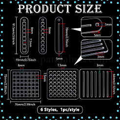 6шт 6 стиля акриловый шаблон для рисования&nbsp;AJEW-BC0009-04