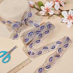 Полиэстеровая лента с рисунком в виде перьев&nbsp;OCOR-WH0101-151A