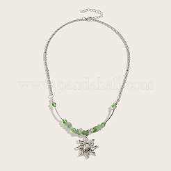 Ожерелье из бусин с подвеской Ally Sun в стиле бохо с натуральным зеленым авантюрином&nbsp;FS-WGD874E-04