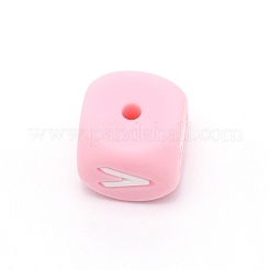 Силиконовые бусины с алфавитом для изготовления браслетов или ожерелий&nbsp;LS-SIL-TAC001-01B-V