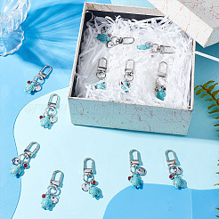 26 шт. подвеска в виде морской черепахи из искусственной бирюзы и нержавеющей стали 201 со стразами&nbsp;HJEW-NB00252