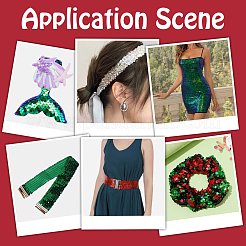 Блестящая кружевная лента с пайетками из ПВХ&nbsp;OCOR-WH0078-388B