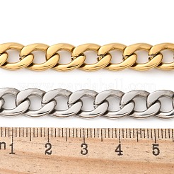 Двухцветные кубинские цепочки из нержавеющей стали 304&nbsp;NJEW-D303-02GP