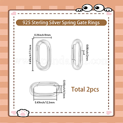 2 шт. 925 кольца-пружинки из стерлингового серебра&nbsp;STER-SC0001-63