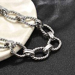 Браслеты из овальной цепочки из нержавеющей стали 304 для женщин&nbsp;BJEW-R021-09P