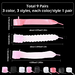 9 пара шнурков из полиэстера/органзы 9 видов&nbsp;AJEW-SP0003-94