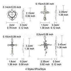 24шт 4 стиля подвески из сплава в тибетском стиле&nbsp;TIBE-FS0001-18