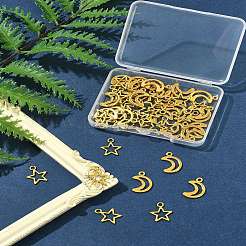 50 шт. 2 стиля подвески из сплава в тибетском стиле&nbsp;TIBEP-FS0001-29AG