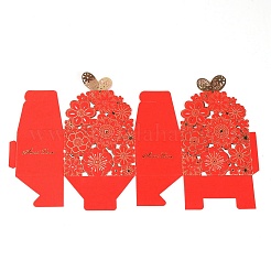 Бабочка и выдолбленные цветы узор бумажная складка коробки для конфет&nbsp;LS-FW-TAC0004-04D