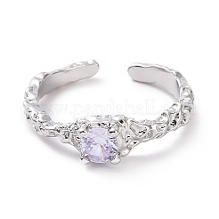 Открытое кольцо-манжета из кубического циркония&nbsp;RJEW-D119-10P