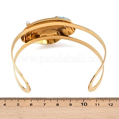 Браслеты-манжеты в форме ракушки из нержавеющей стали 304 с эмалью для женщин&nbsp;LS-BJEW-A049-04B-G