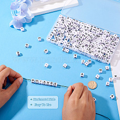 300 шт. акриловые европейские бусины с большими отверстиями в виде букв 5 стилей&nbsp;SACR-TA0001-43