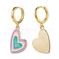 Серьги-кольца с подвесками из красочной эмали из сплава для женщин&nbsp;EJEW-JE04776