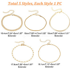 Набор браслетов из латунной цепи&nbsp;SJEW-GA0001-03