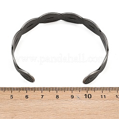 Браслеты-манжеты из хирургической нержавеющей стали 316 с волнообразным плетением&nbsp;BJEW-C125-02AS