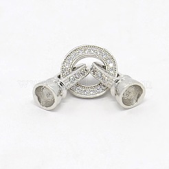 Латунные микро проложить кубического циркония раз за застежками&nbsp;ZIRC-P003-27P