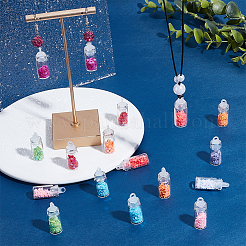 Наборы для изготовления подвесок из вощеного полиэфирного шнура и стеклянных бутылок желаний&nbsp;DIY-UN0007-82