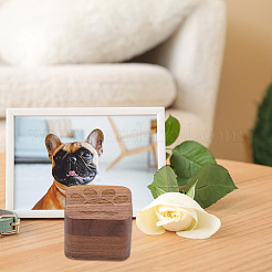 Квадратные деревянные магнитные коробки для хранения сувениров из шерсти домашних животных с отпечатками лап и 3 бутылкой желаний из стеклянной пробки&nbsp;CON-WH0089-172
