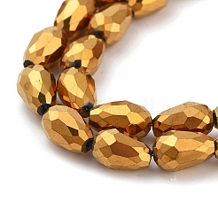 Стеклянные бусины с гальваническим покрытием &nbsp;EGLA-D017-12x8mm-3