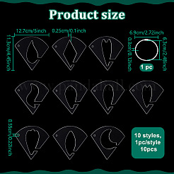 10шт. шаблон для опалубки из акрила смешанной формы&nbsp;AJEW-NB0008-04