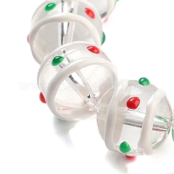 Стеклянные бусины с эмалевыми нитями&nbsp;GLAA-M047-01C