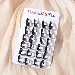 Серьги-кольца из нержавеющей стали 304 с эффектом полировки&nbsp;EJEW-M001-38P