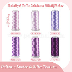 6 рулон ниток для вышивки из полиэстера 6 цветов&nbsp;OCOR-TA0003-14B