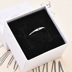 925 регулируемое кольцо из стерлингового серебра с родиевым покрытием&nbsp;RJEW-S397-01P-08