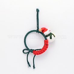 Рождественские тематические подвесные украшения из хлопка&nbsp;HJEW-TAC0012-04