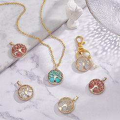 8шт 4 стиля подвески из натуральных и синтетических смешанных драгоценных камней&nbsp;G-PH0002-39G