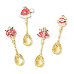 4 шт. подвески-ложки из эмалированного сплава на Рождество&nbsp;AJEW-JD00023