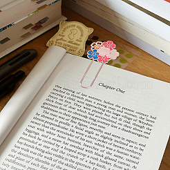 2 шт. 2 стиля закладки из цинкового сплава с эмалью в тонах розового золота&nbsp;AJEW-LP0004-43A