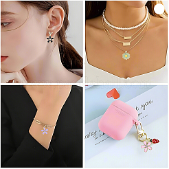 40 шт. 5 стиля случайных цветов эмалевые подвески из сплава&nbsp;ENAM-YW0004-79B