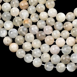 Натуральный белый лунный камень бисер пряди&nbsp;G-C277-A01-10mm