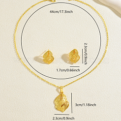 Комплекты из латунного кулона-лепестка и серег-гвоздиков для женщин&nbsp;RC2945